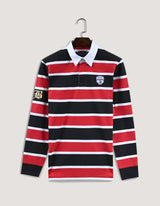 Black and Red Striped Rugby Shirt