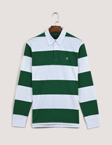 White and Green Striped Rugby Shirt