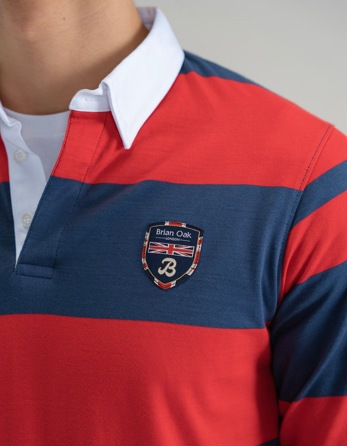 Blue and Red Striped Rugby Shirt