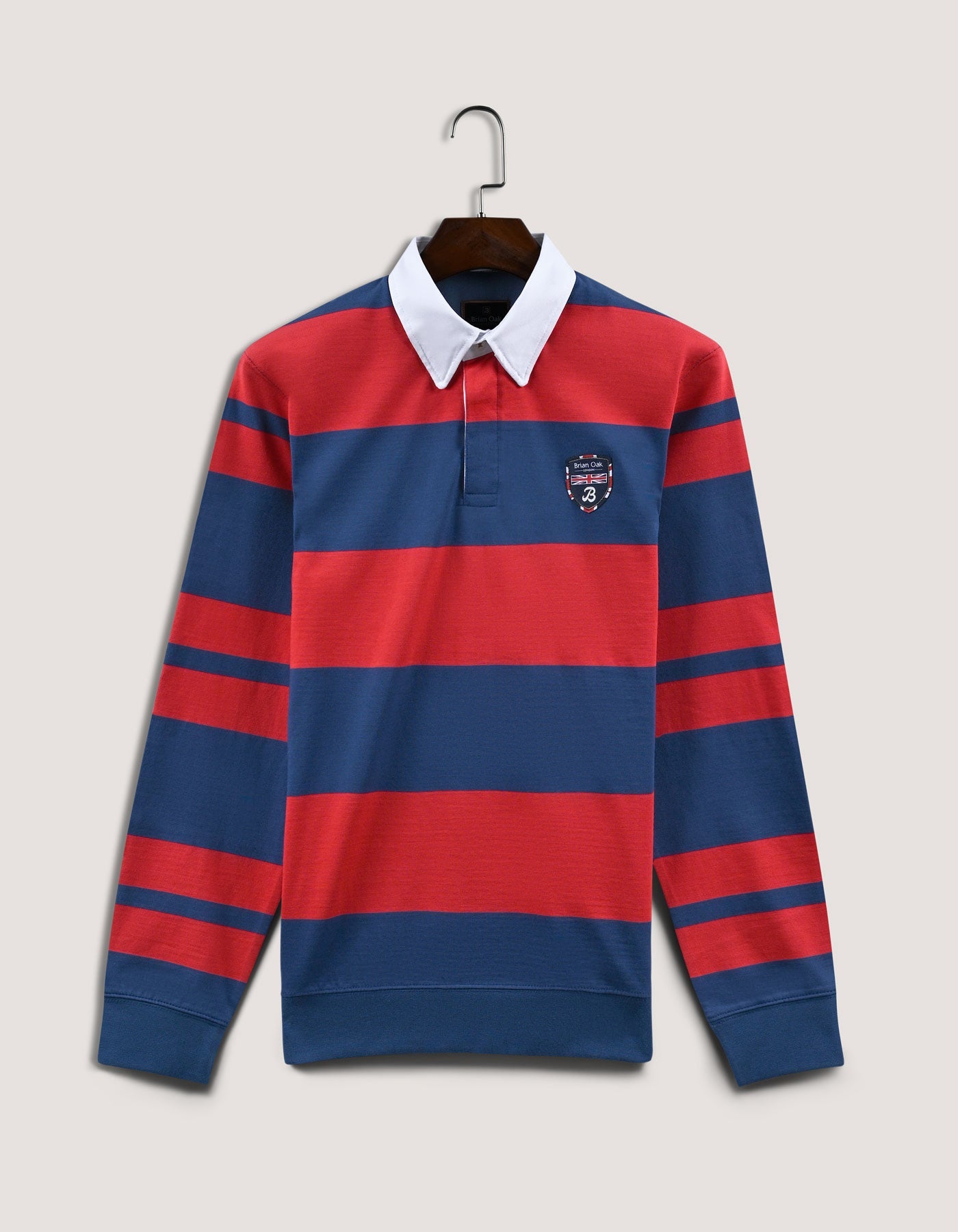 Blue and Red Striped Rugby Shirt