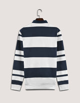 Navy and White Striped Rugby Shirt