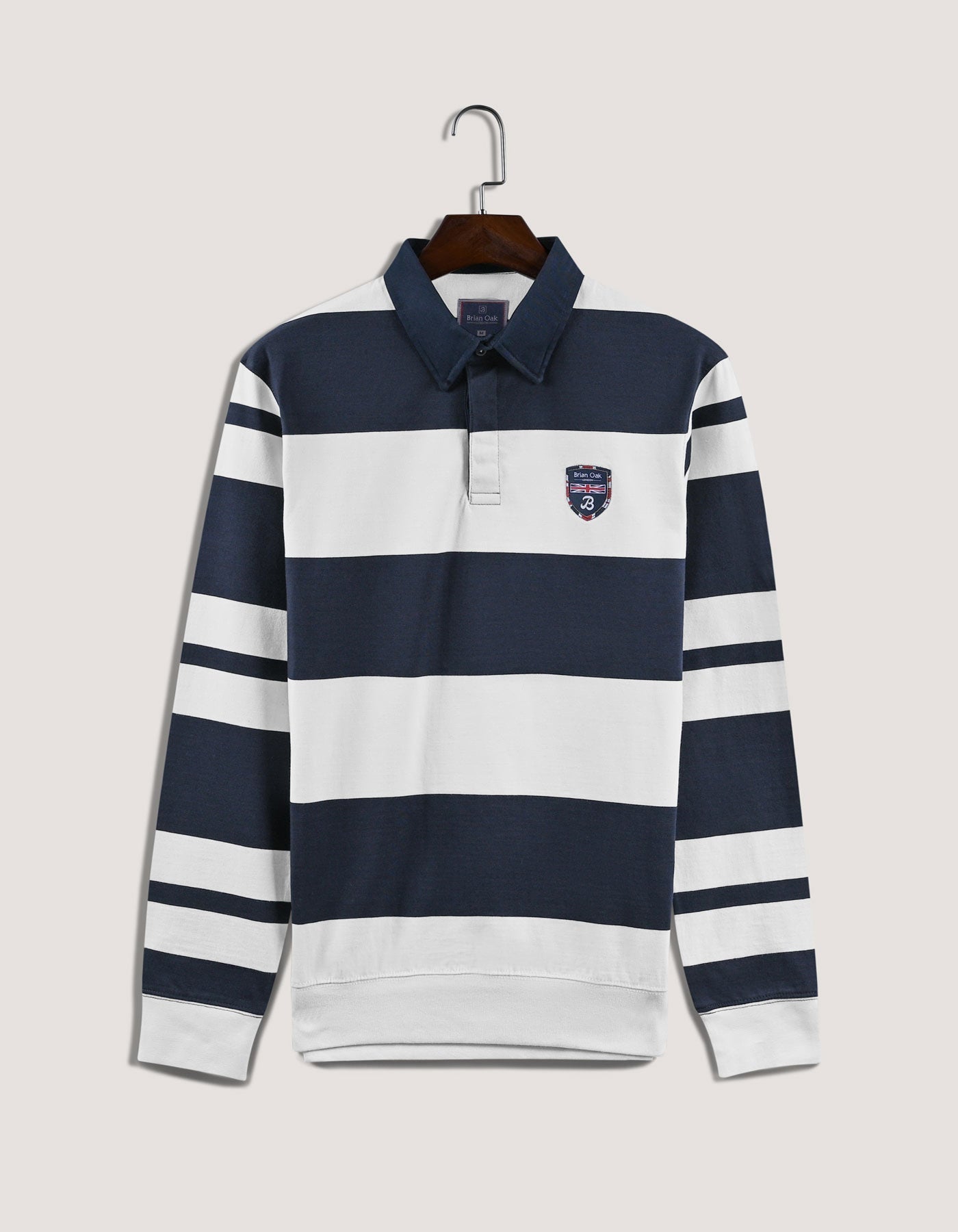 Navy and White Striped Rugby Shirt