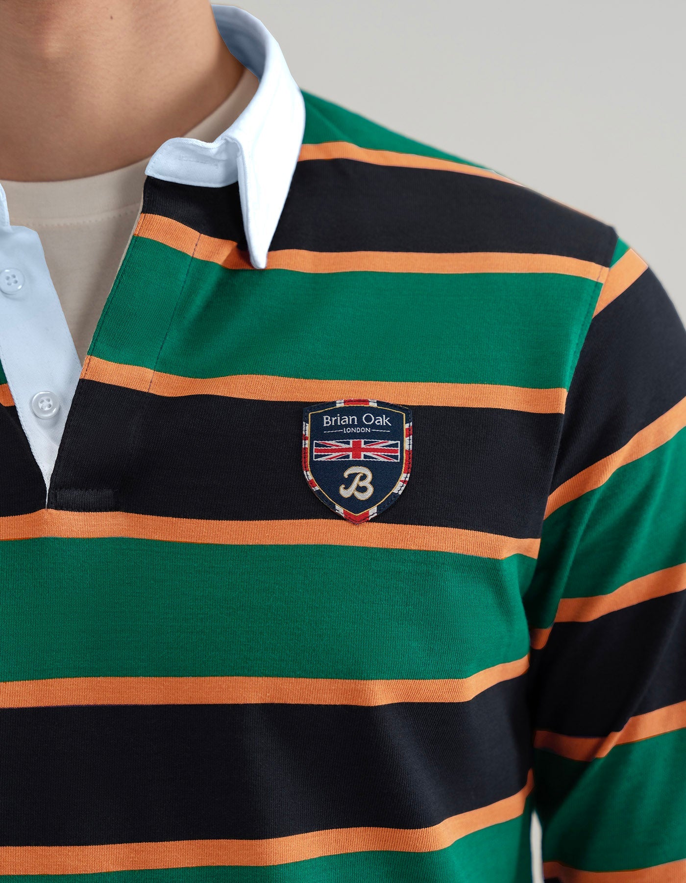 British Green Striped Rugby Shirt