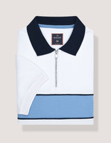 White Half Zip Polo Shirt