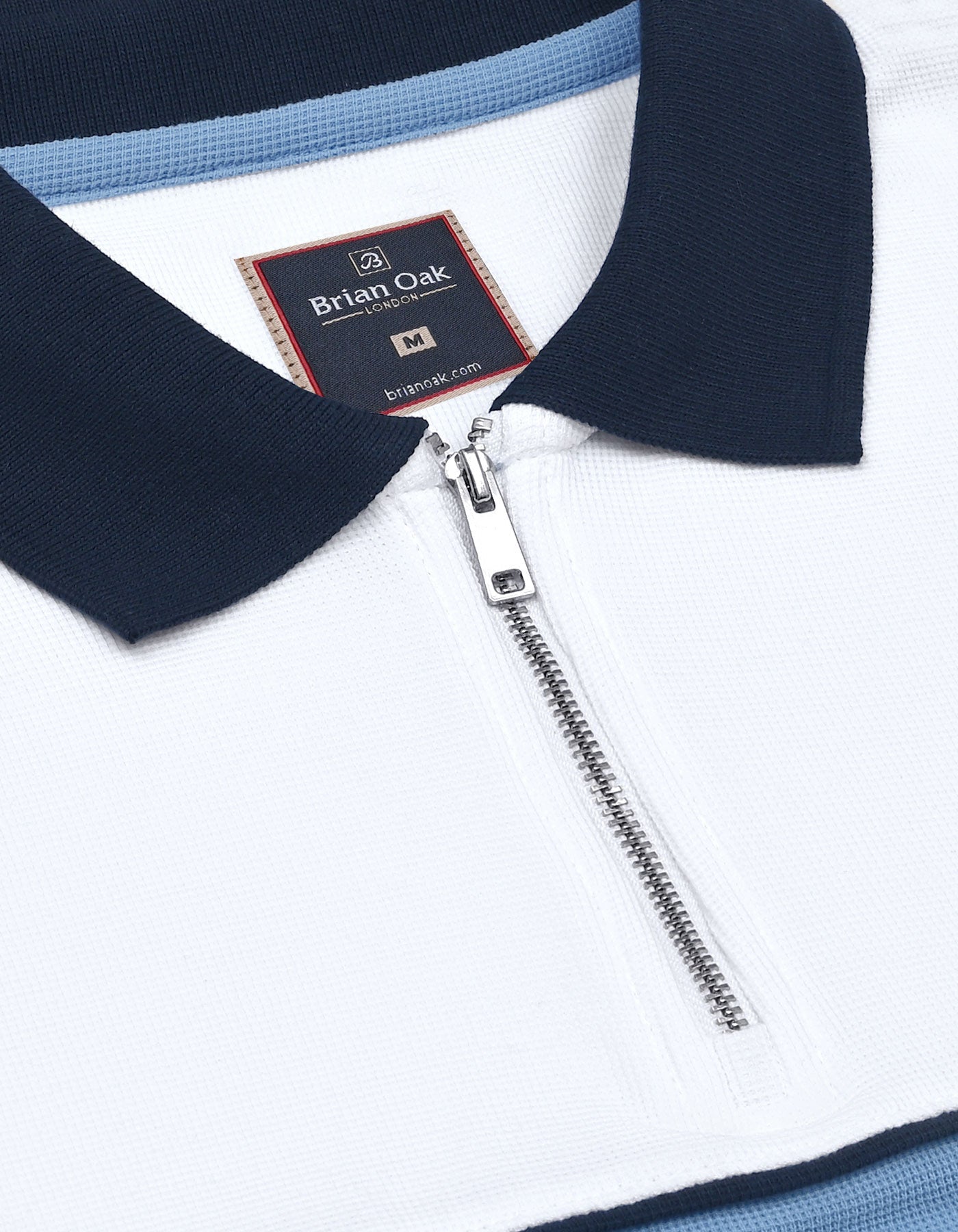 White Half Zip Polo Shirt