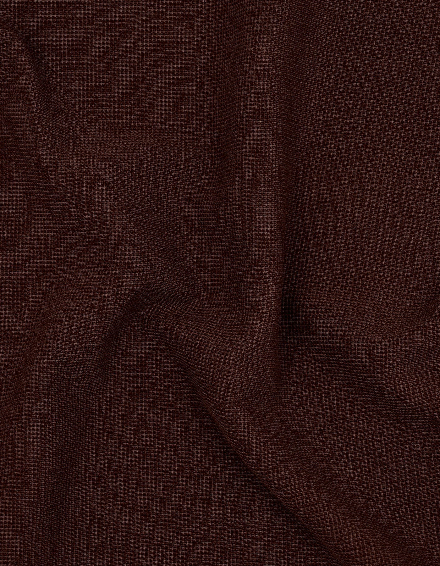 Brown Textured Half Zip Polo Shirt