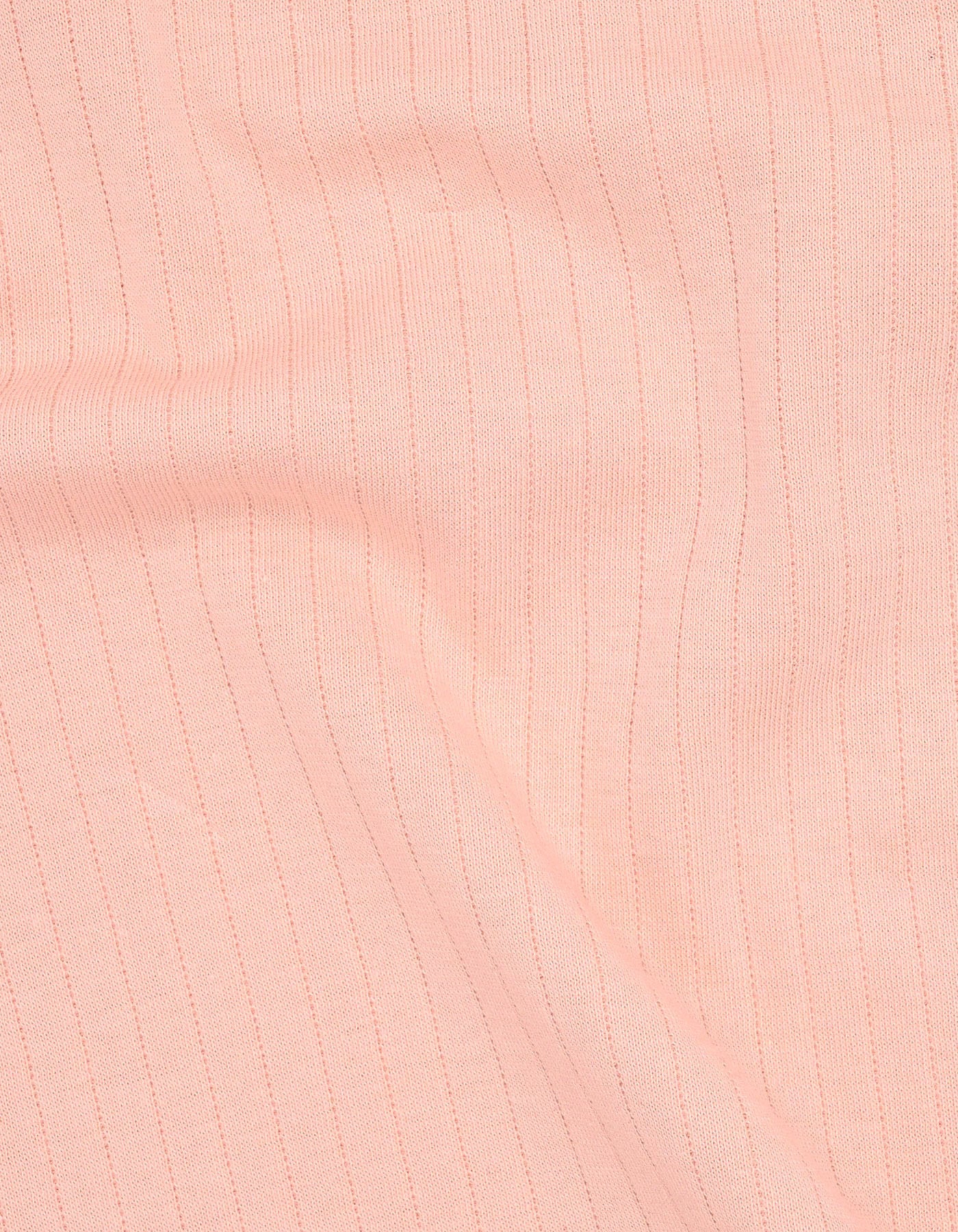 Pink Textured Designer Polo Shirt
