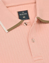 Pink Textured Designer Polo Shirt
