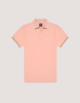 Pink Textured Designer Polo Shirt