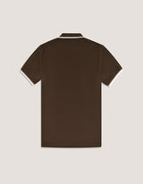 Brown Textured Designer Polo Shirt