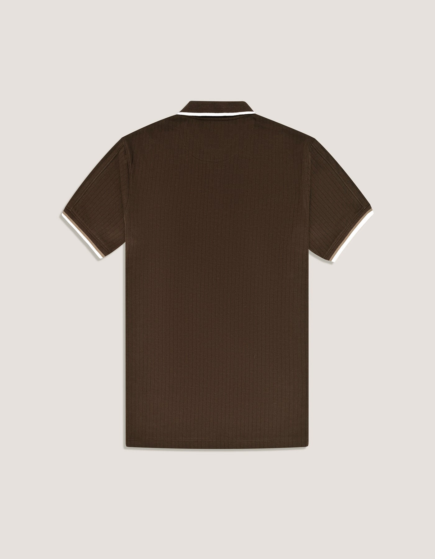 Brown Textured Designer Polo Shirt