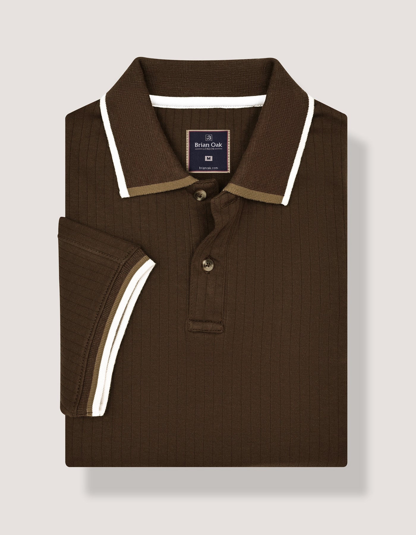 Brown Textured Designer Polo Shirt