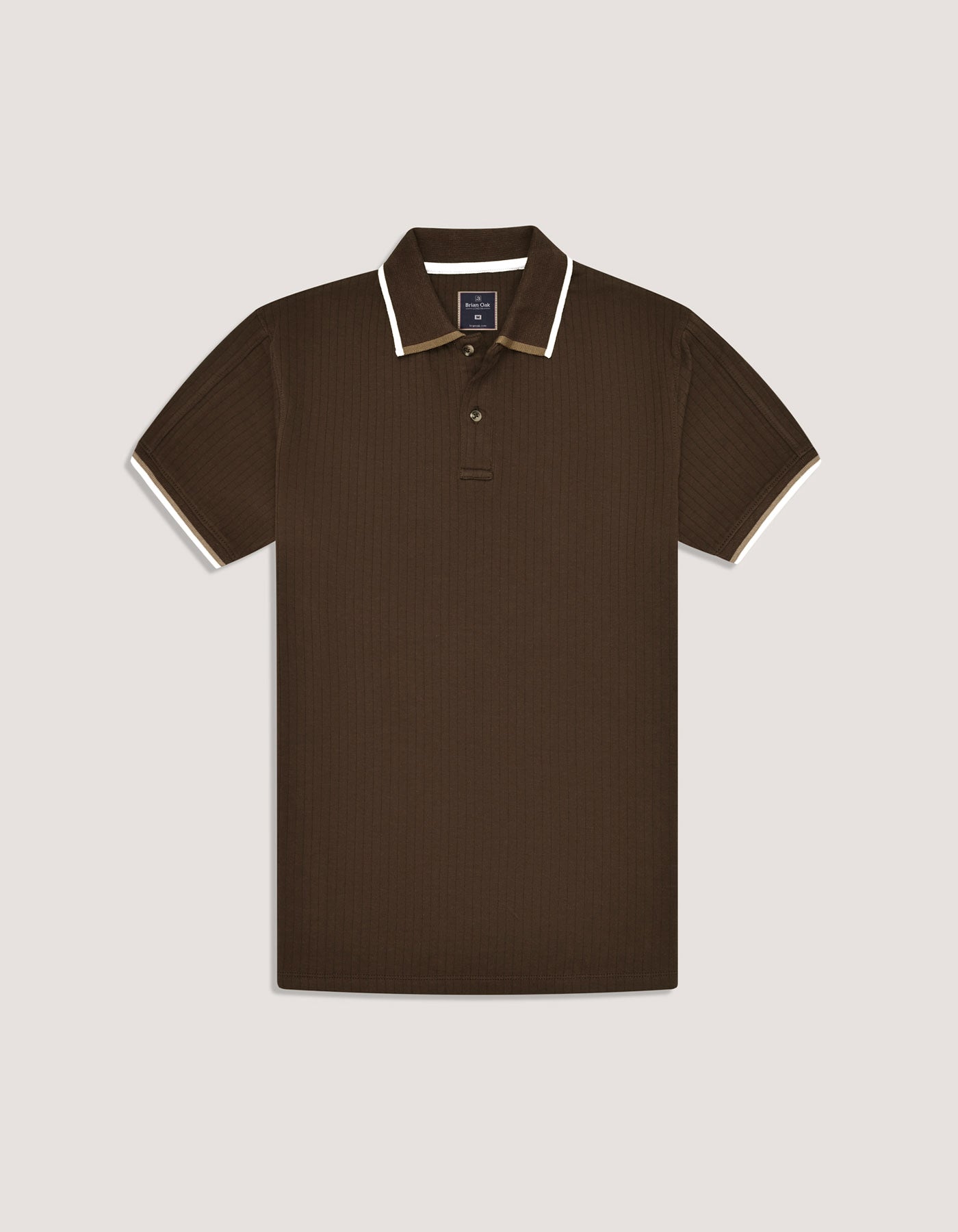 Brown Textured Designer Polo Shirt