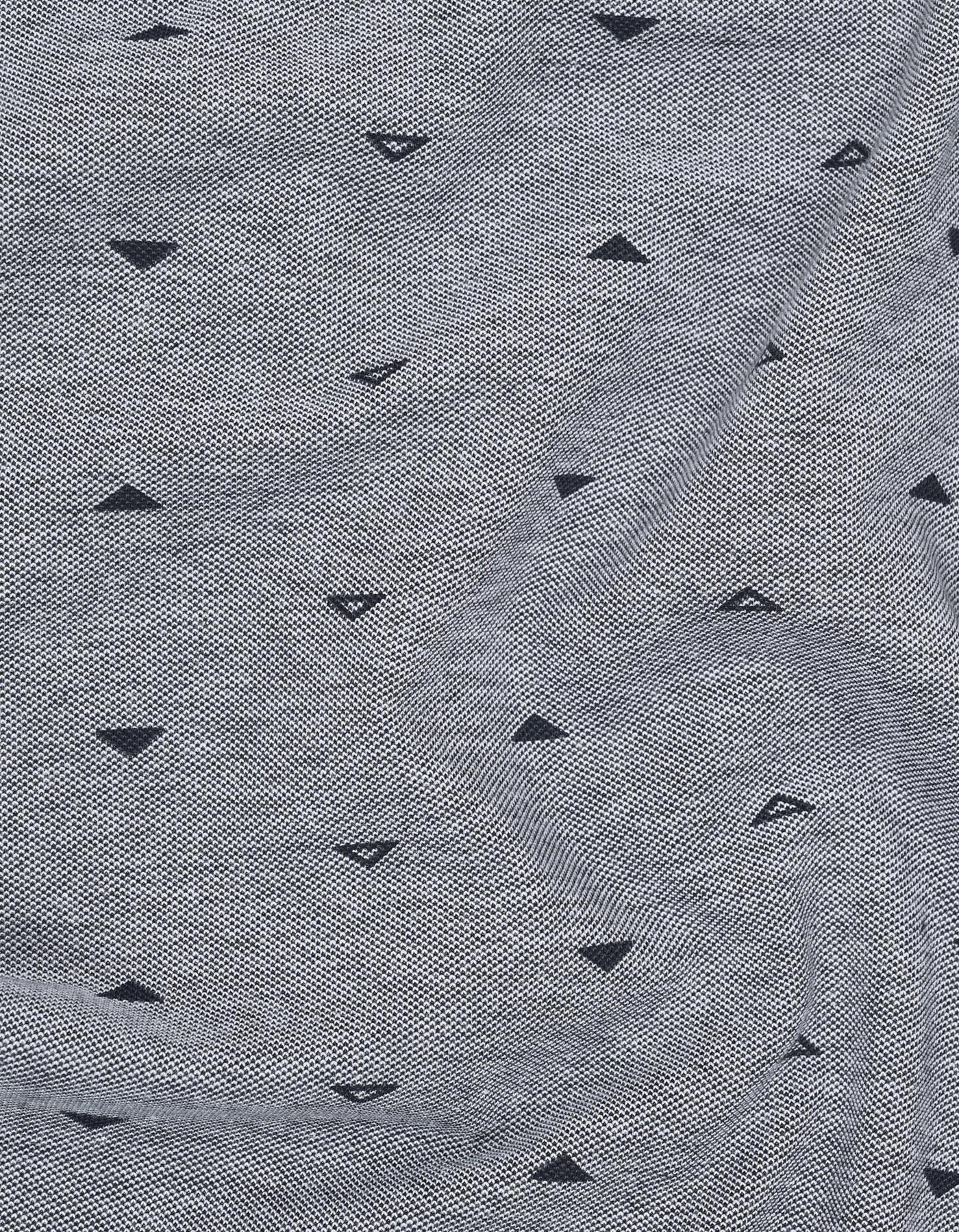 Navy Patterned Polo Shirt