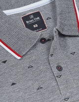 Navy Patterned Polo Shirt