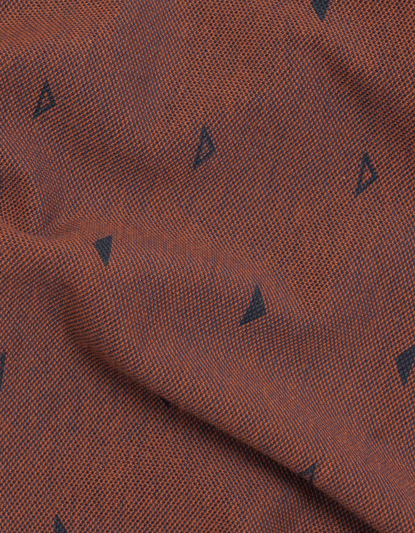 Rust Patterned Polo Shirt
