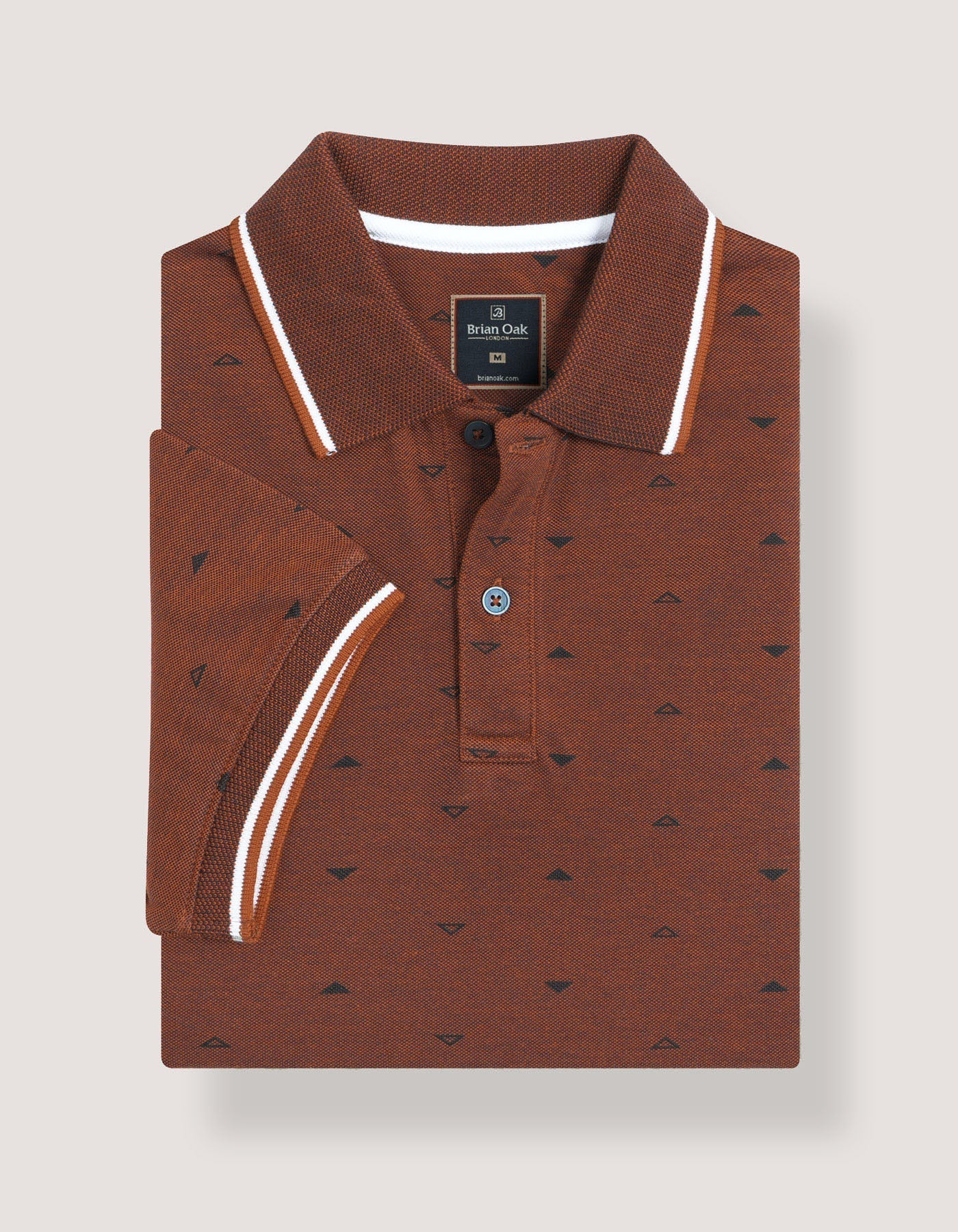 Rust Patterned Polo Shirt