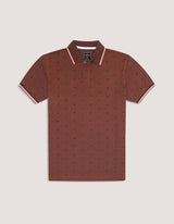 Rust Patterned Polo Shirt