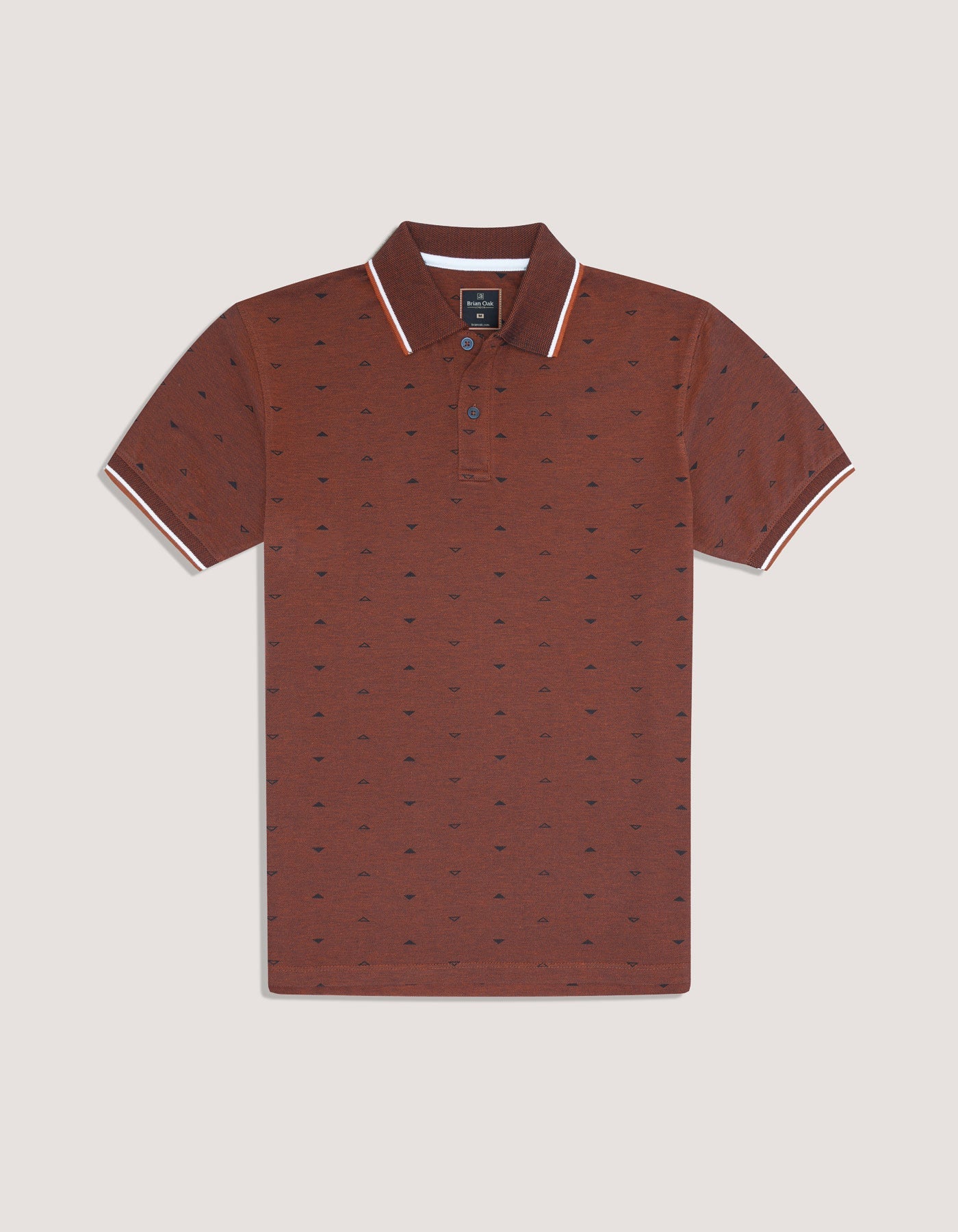 Rust Patterned Polo Shirt