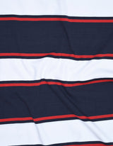 Navy and White Striped Polo Shirt