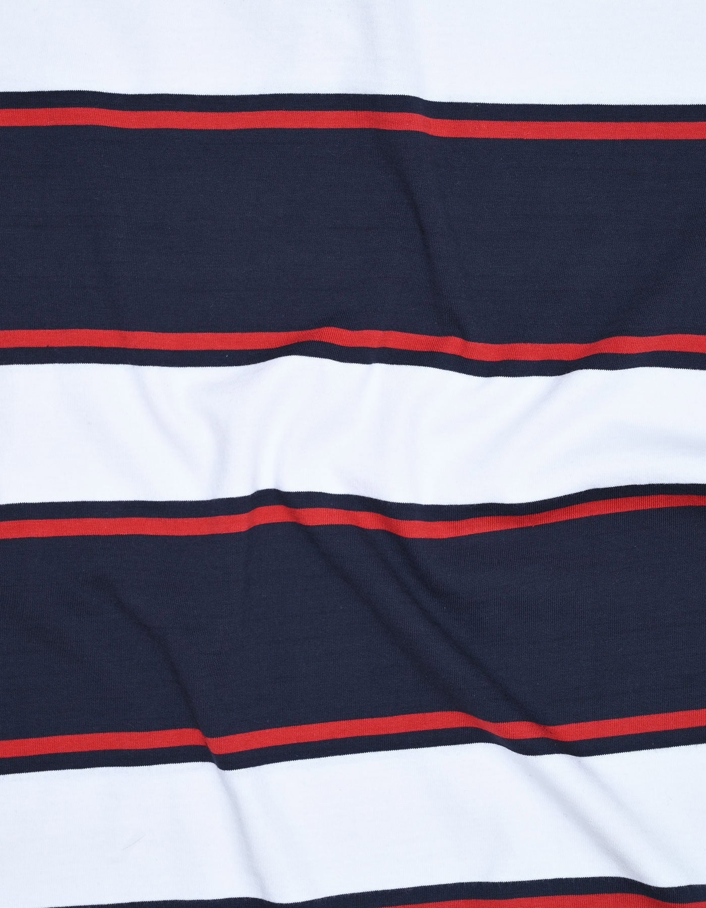 Navy and White Striped Polo Shirt