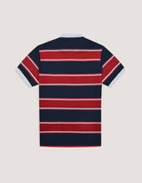 Navy and Red Striped Polo Shirt