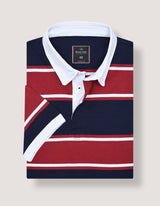 Navy and Red Striped Polo Shirt