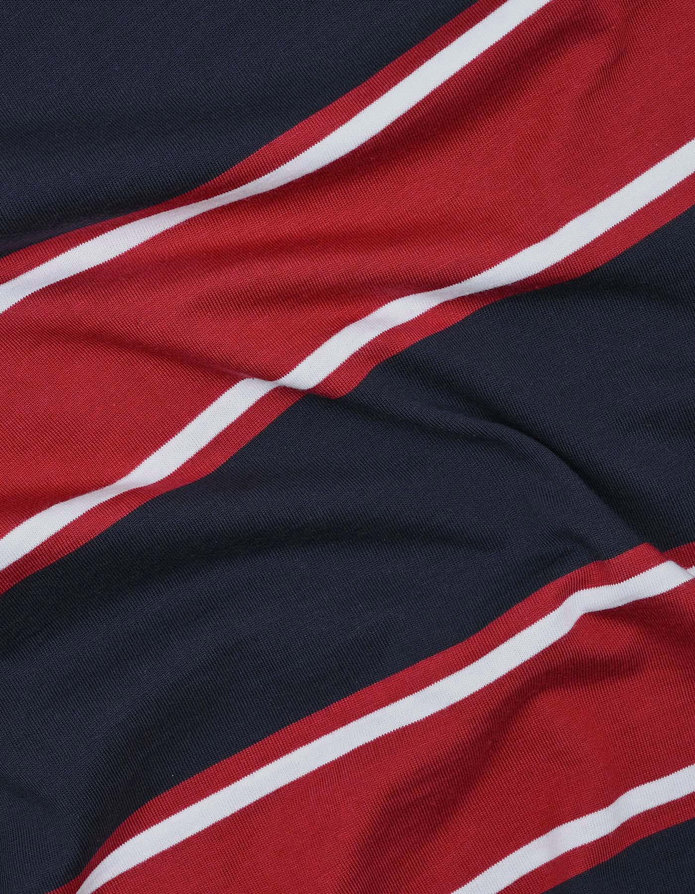 Navy and Red Striped Polo Shirt