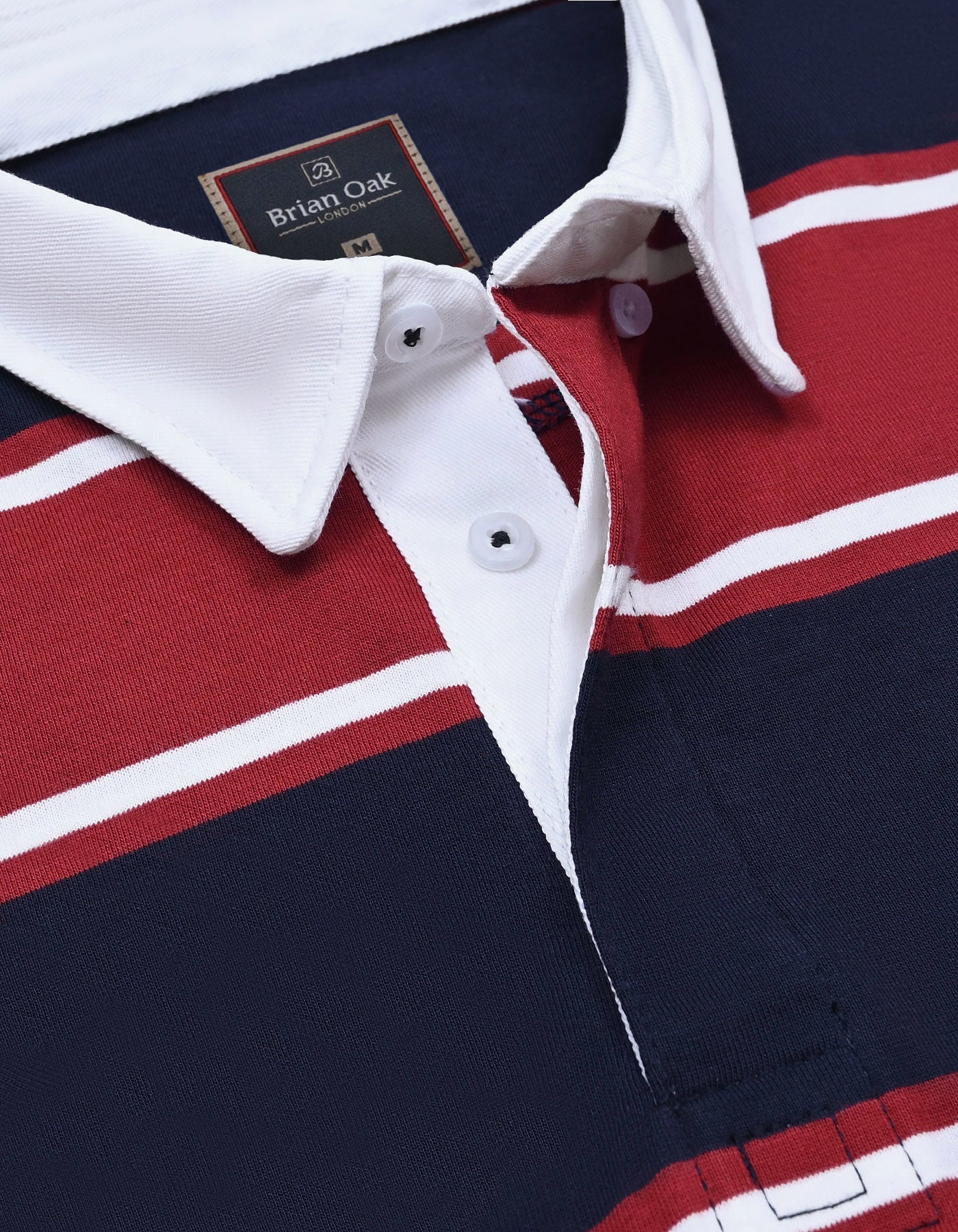 Navy and Red Striped Polo Shirt