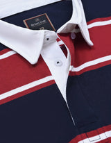 Navy and Red Striped Polo Shirt