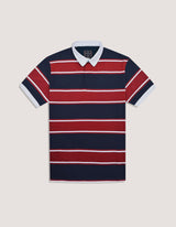 Navy and Red Striped Polo Shirt