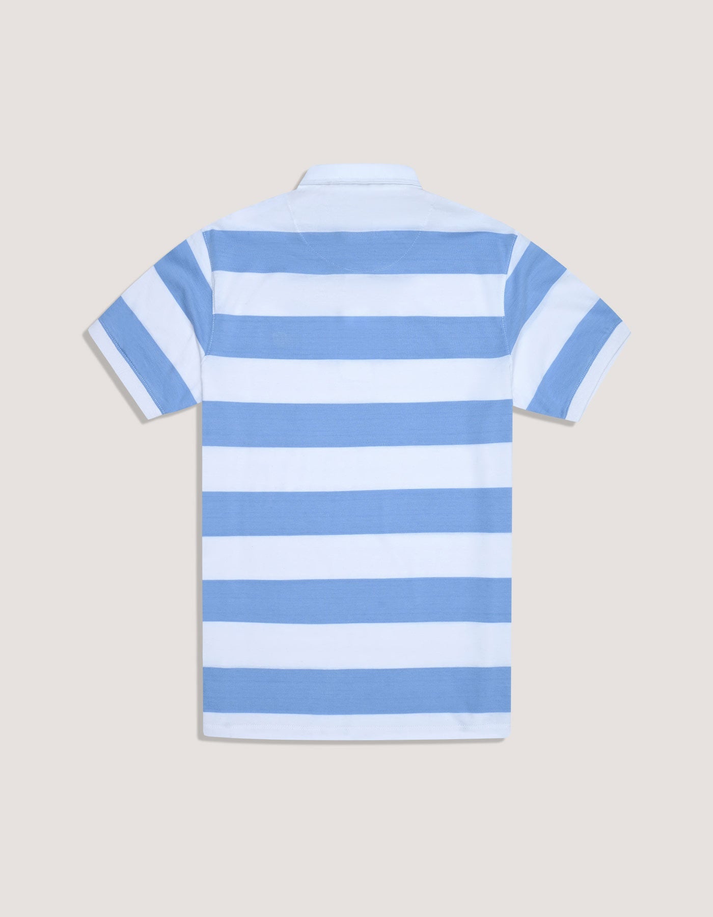 Sky Blue Striped Polo Shirt