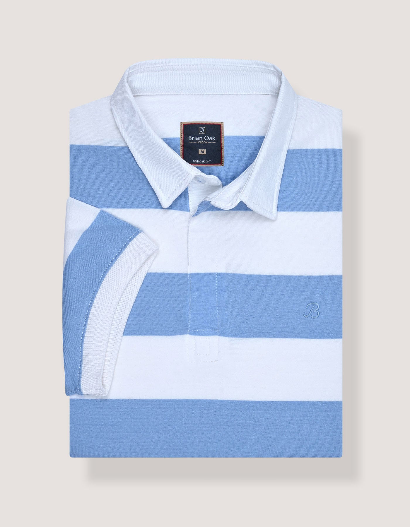 Sky Blue Striped Polo Shirt