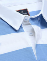 Sky Blue Striped Polo Shirt