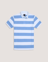 Sky Blue Striped Polo Shirt