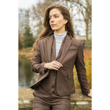 TPW50 - Women's Brown 3 Piece Prince Of Wales Check Suit