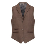 TPW50 - Women's Brown 3 Piece Prince Of Wales Check Suit