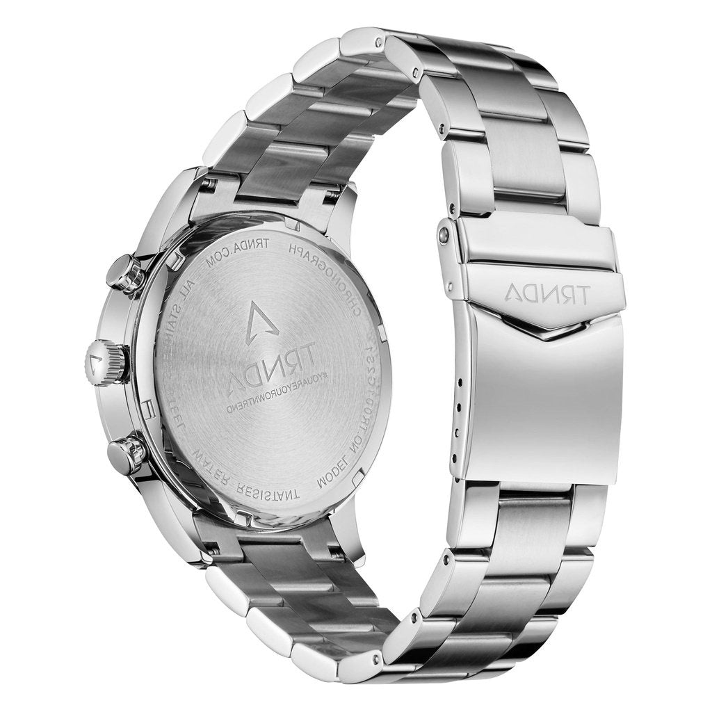 Trnda Men's Stainless Steel Watch, Charcoal Black Dial | Trnda43mm