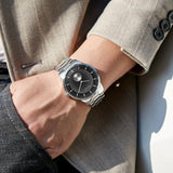 Trnda Men's Stainless Steel Watch, Gradient Light Gray Dial | Trn-4325