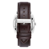 Trnda Men's Stainless Steel Watch, Brown Leather Band | Trn-Ss45-Br
