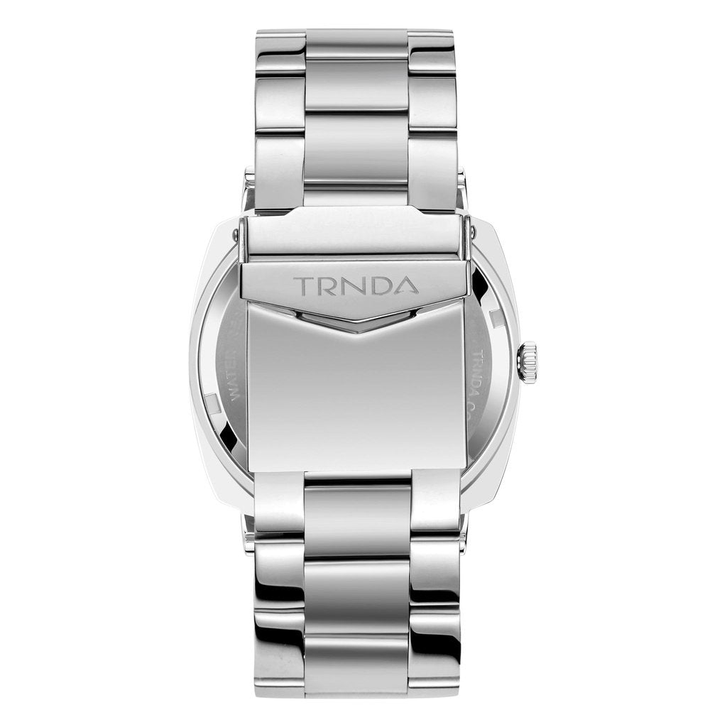 Trnda Men's Silver Stainless Steel Watch, Seaweed Green Dial | Trnda45mm