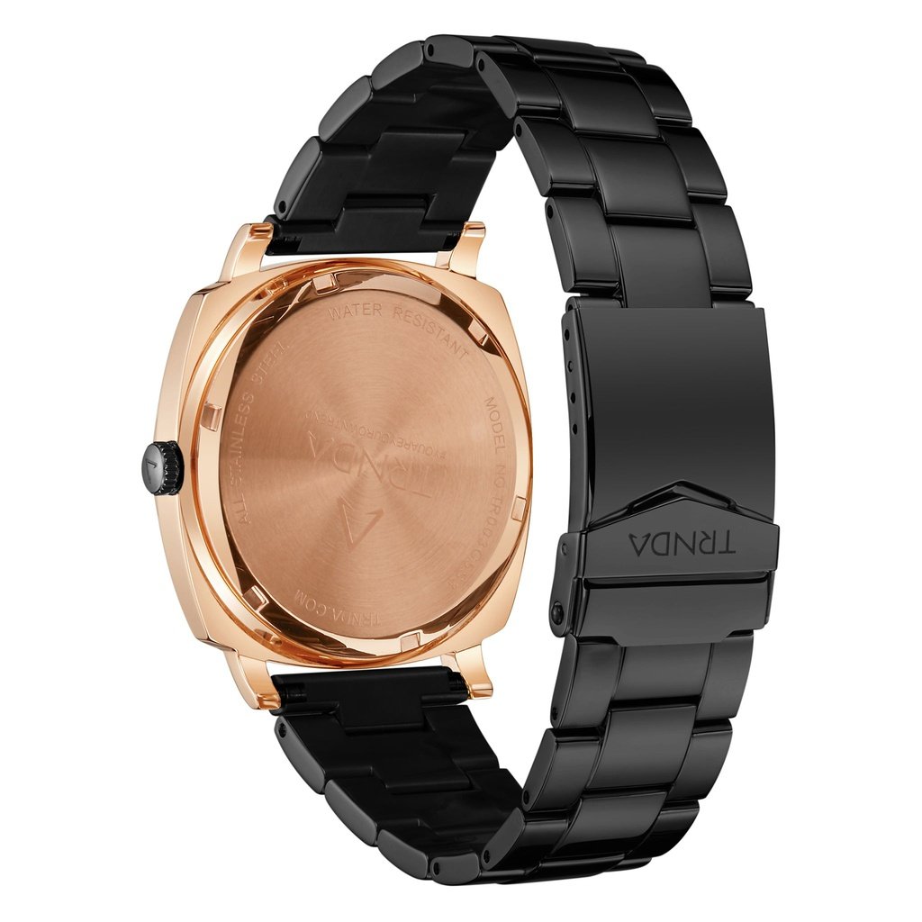 Trnda Men's Rose Gold Stainless Steel Watch, Grey Dial | Tr45rg