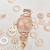 Trnda Women's Rose Gold Stainless Steel Watch, Round Dial | Trn-001