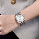 Trnda Women's Rose Gold Stainless Steel Watch, Silver Dial | Trnda-Rg35.8