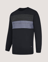 Modern Panelled Black Fleece Sweatshirt