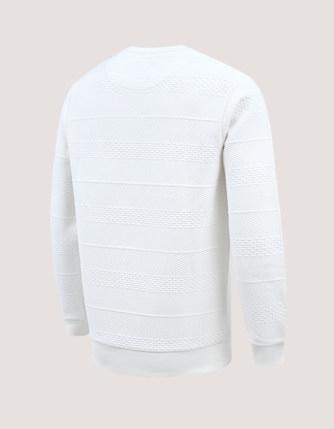 Off White Textured Jacquard Sweatshirt