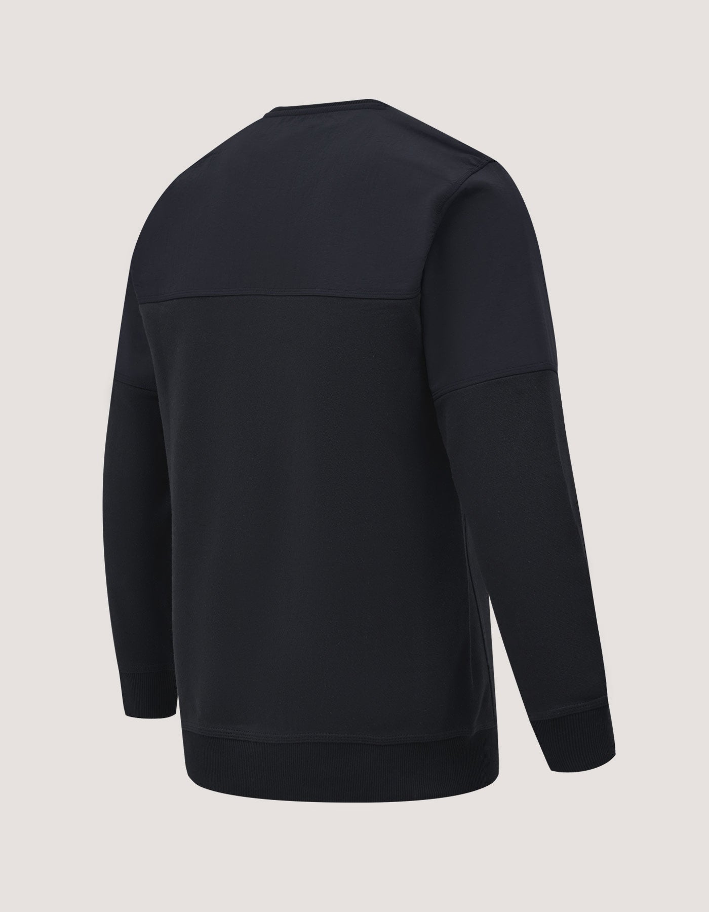 Black Textured Crew Neck Jacquard Sweatshirt