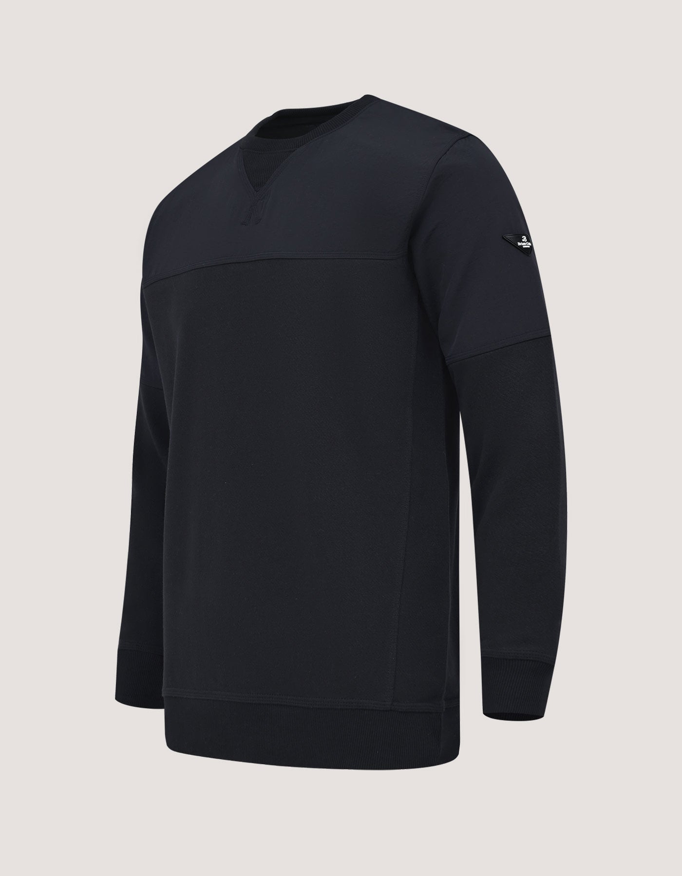 Black Textured Crew Neck Jacquard Sweatshirt