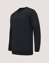 Black Textured Crew Neck Jacquard Sweatshirt