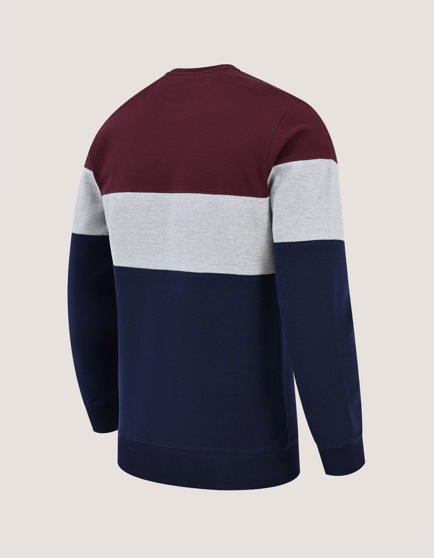 Textured Colour Block Sweatshirt – Maroon